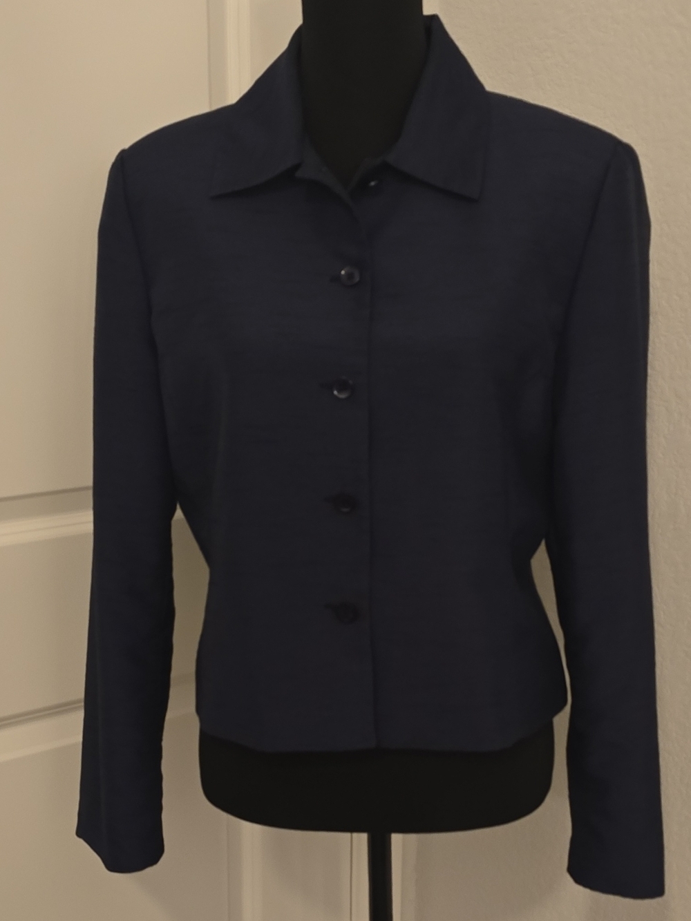 Jessica Navy Button-Front Blazer